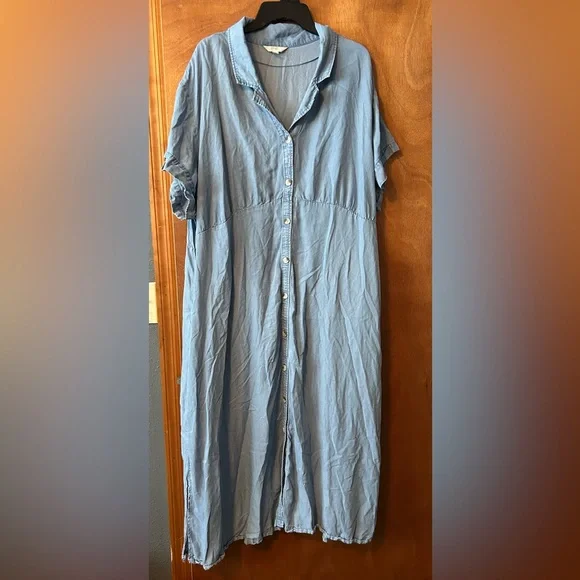 Terra & Sky Blue Maxi Dress - Picture 1 of 3